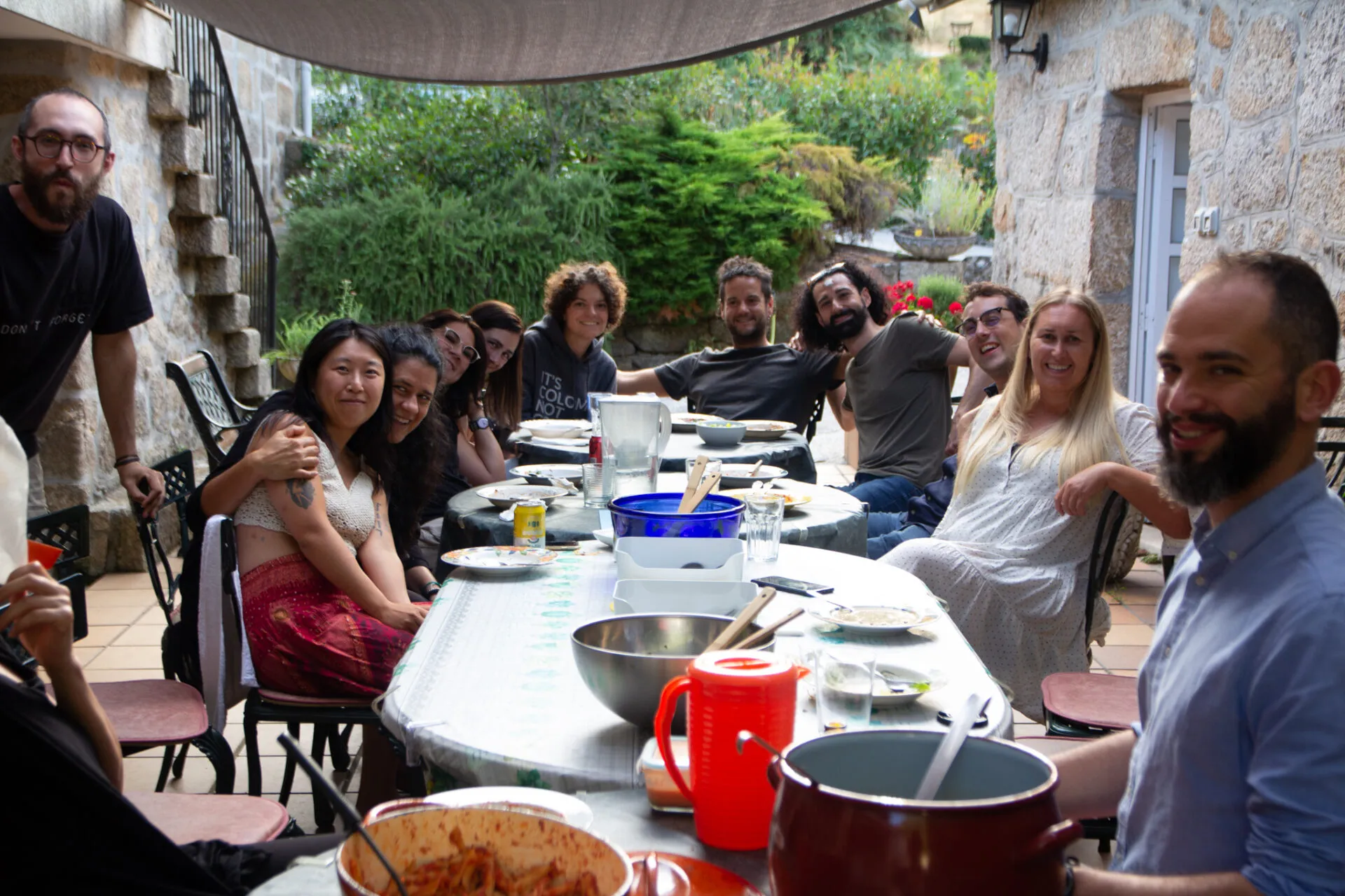 A shared meal at Anceu Coliving