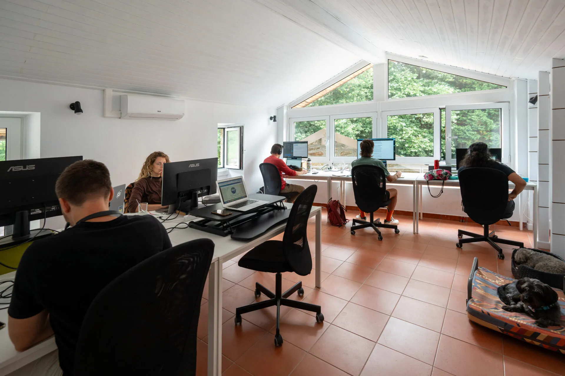 Personas trabajando en el coworking de Anceu