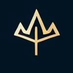 Logotipo de Rural Hackers: una horca y unas montañas en dorado sobre azul oscuro