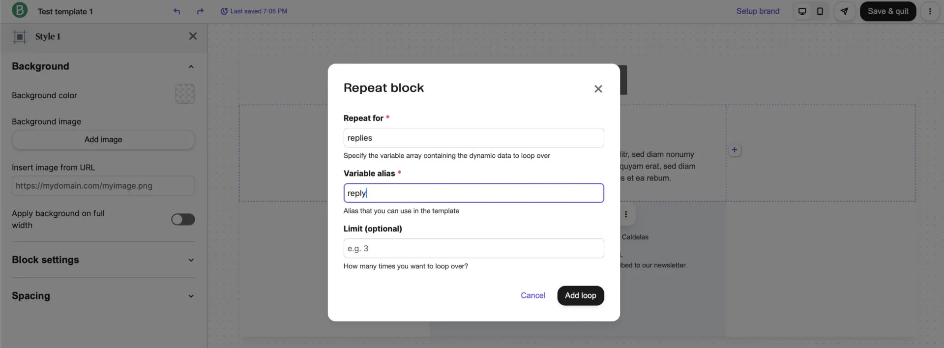 Como crear unha plantilla de correo con variables en Brevo